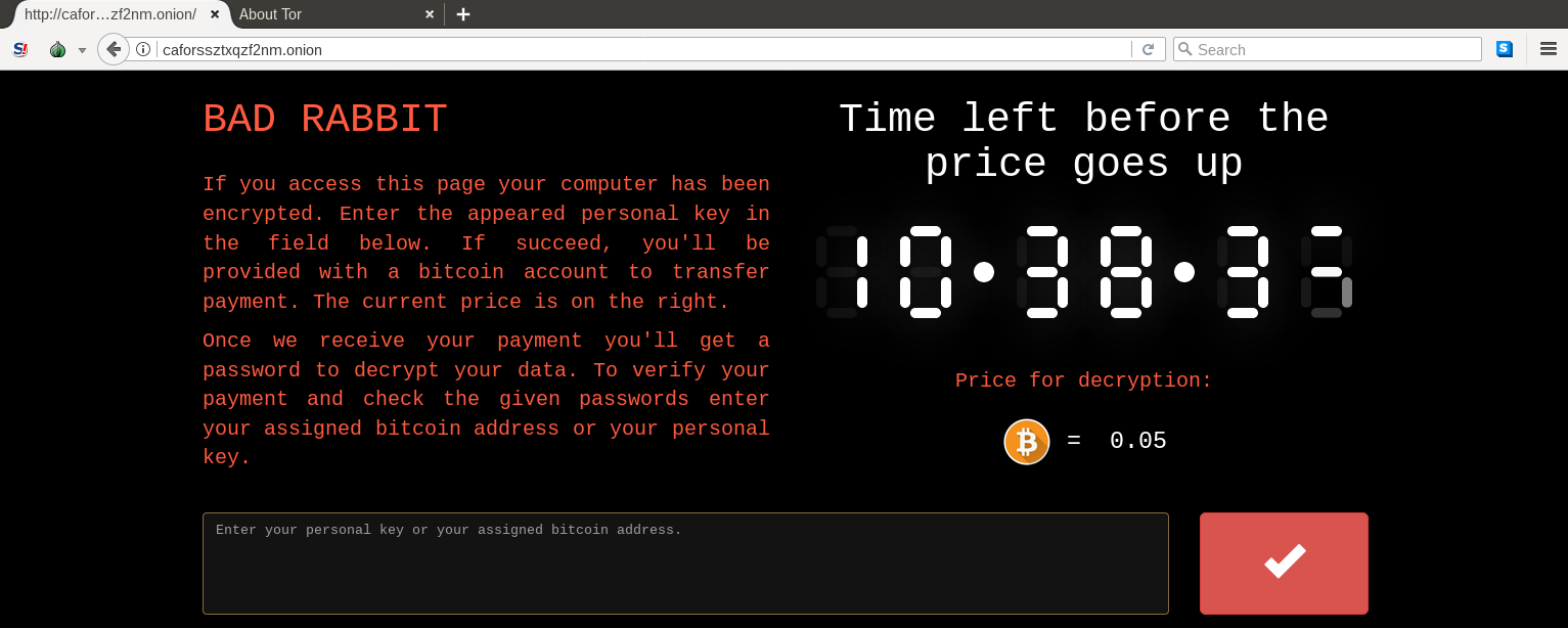 BadRabbit: a New Ransomware Outbreak