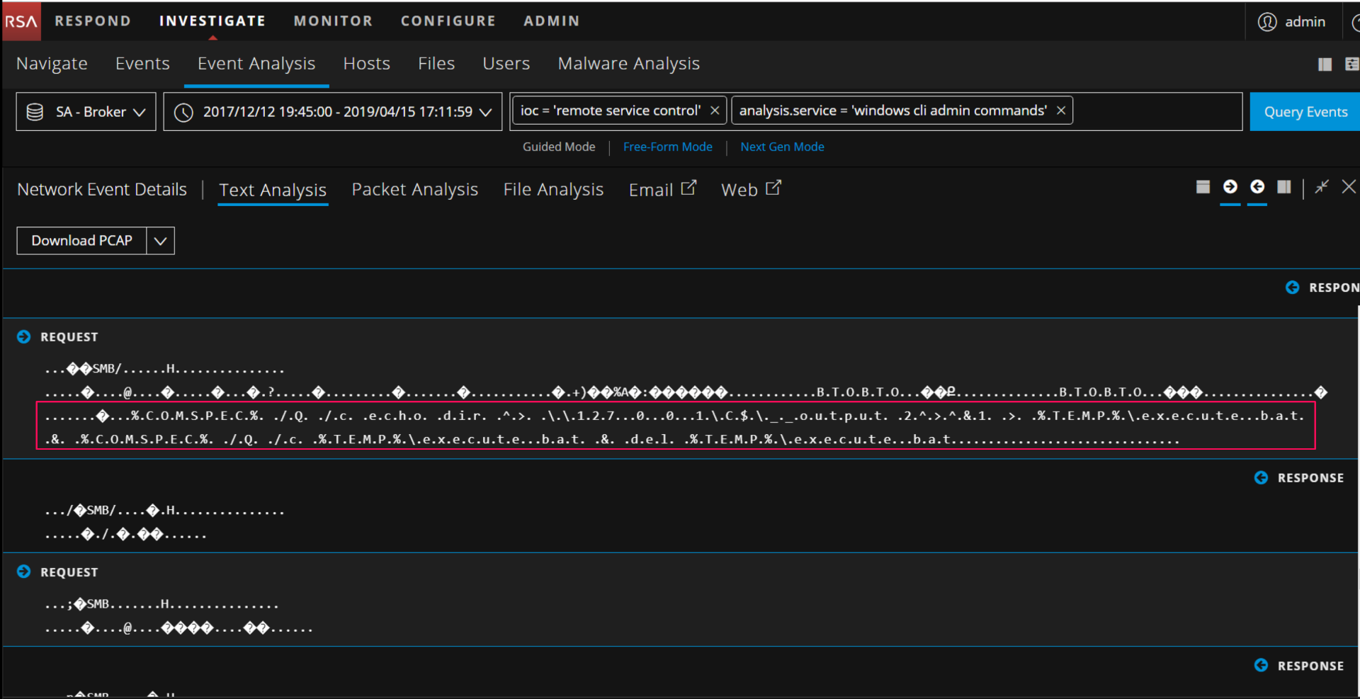 Netwitness Packet Detect Shell Detecting Lateral Movement in RSA NetWitness: Smbexec