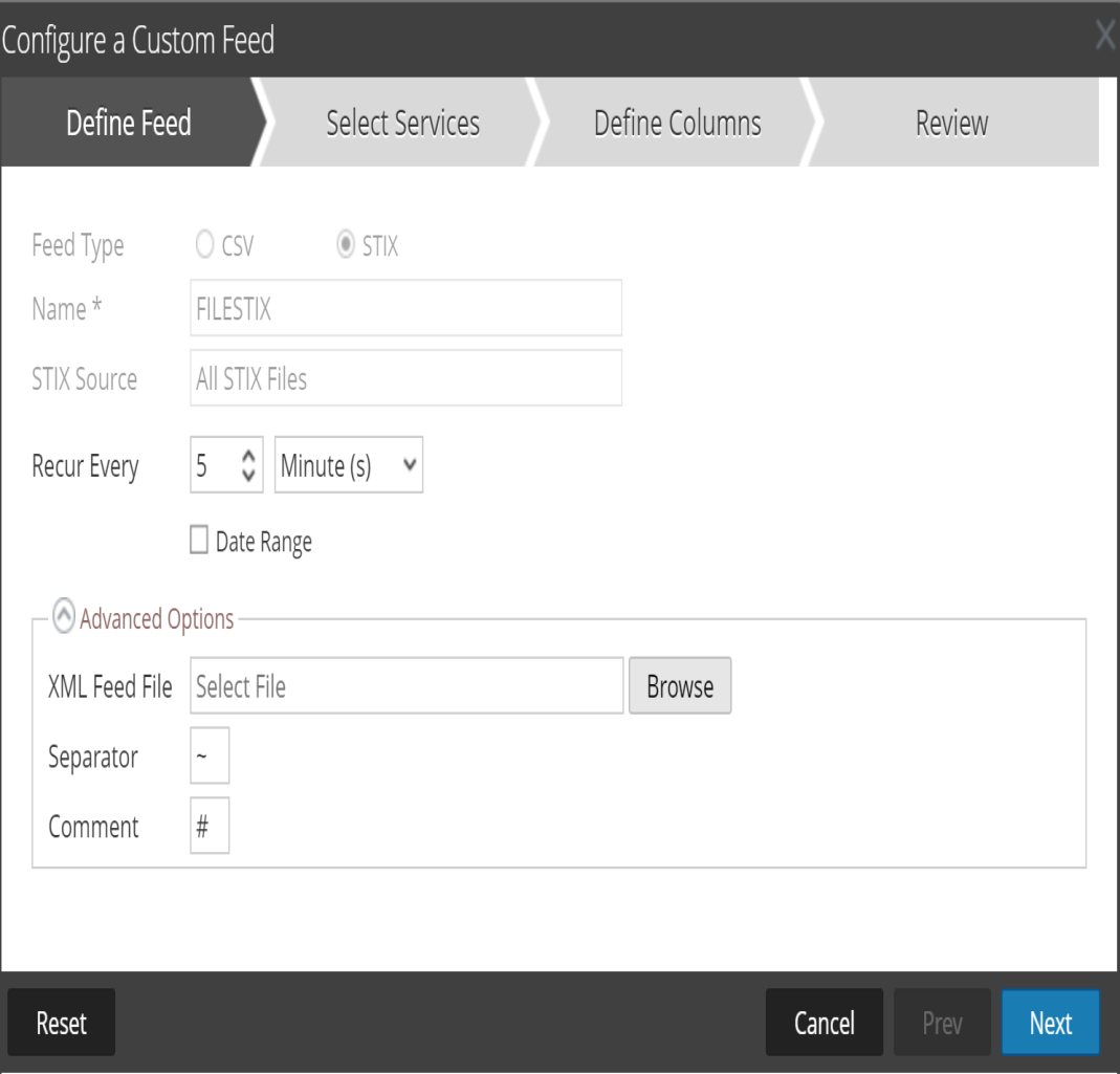 Stix File Format Example Create a STIX Custom Feed