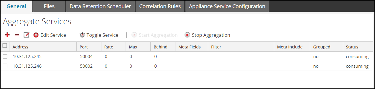 Services Config View - Broker/Concentrator General Tab