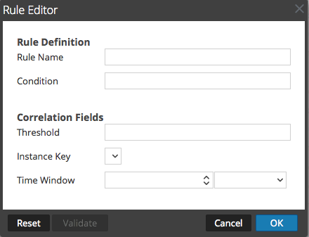 Services Config View - Correlation Rules Tab