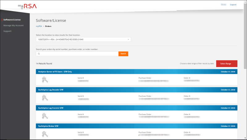 Access Product Licenses from myRSA