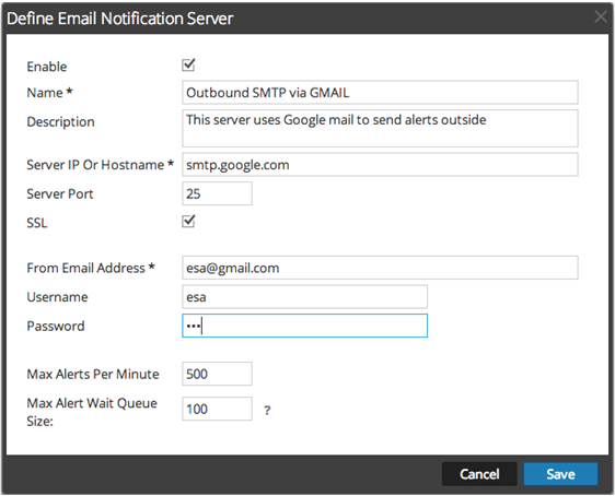Configure the Email Settings as Notification Server
