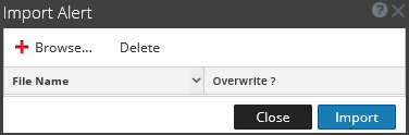 Import Alert List Import Alert Dialog