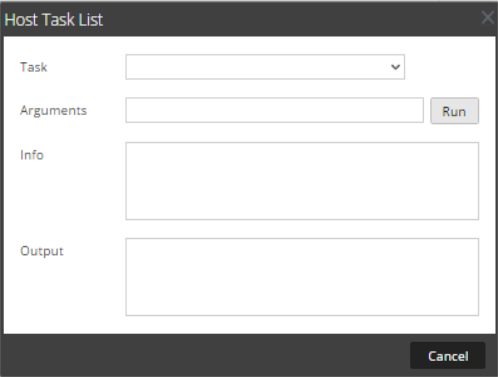 Services System View - Host Task List Dialog