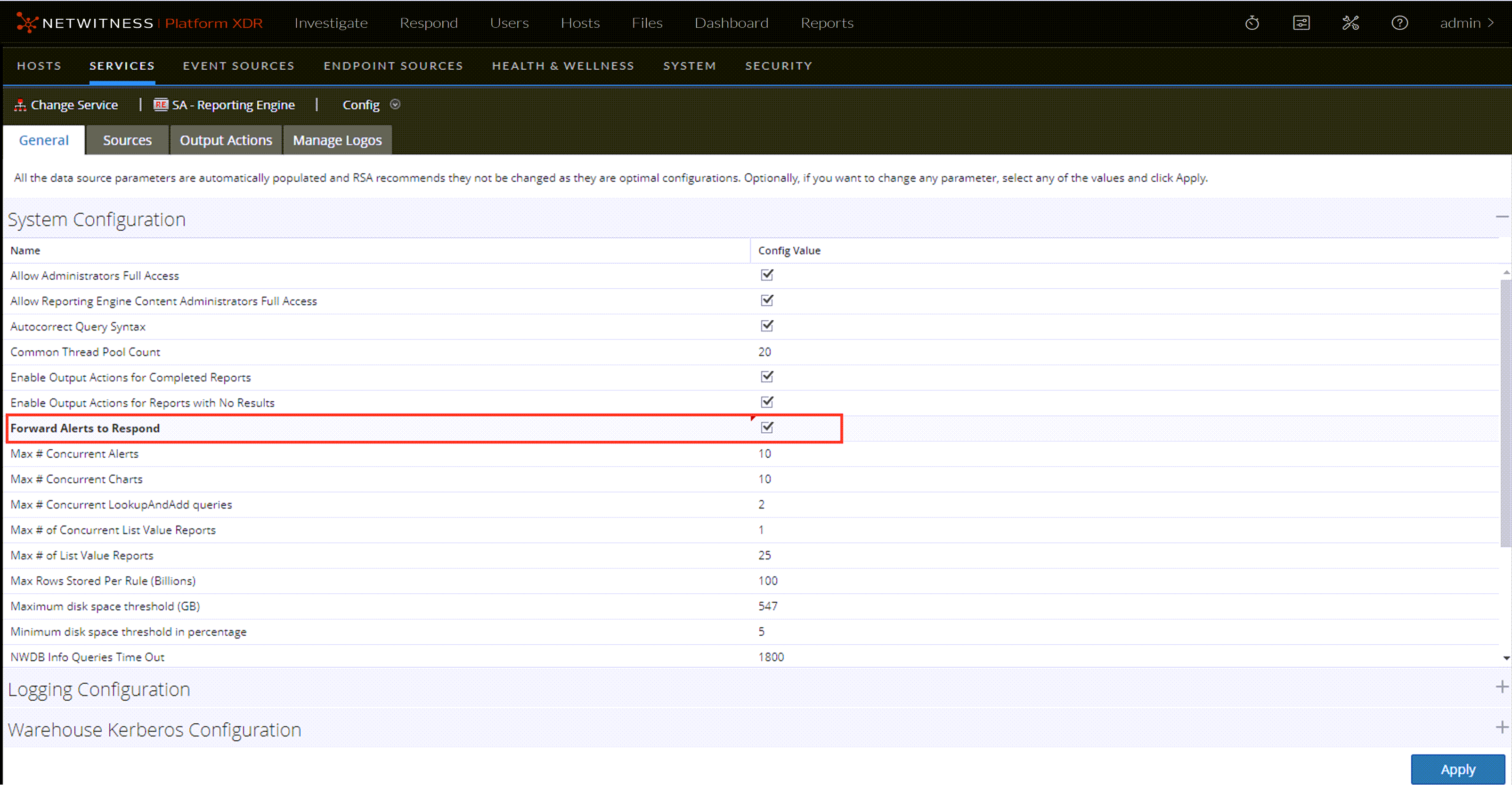 Netwitness Packet Detect Shell Step 1. Configure Alert Sources to Display Alerts in the Respond View