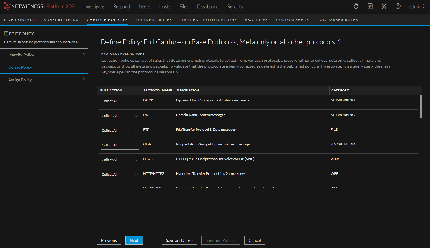 Services Config View - Edit Policies Wizard