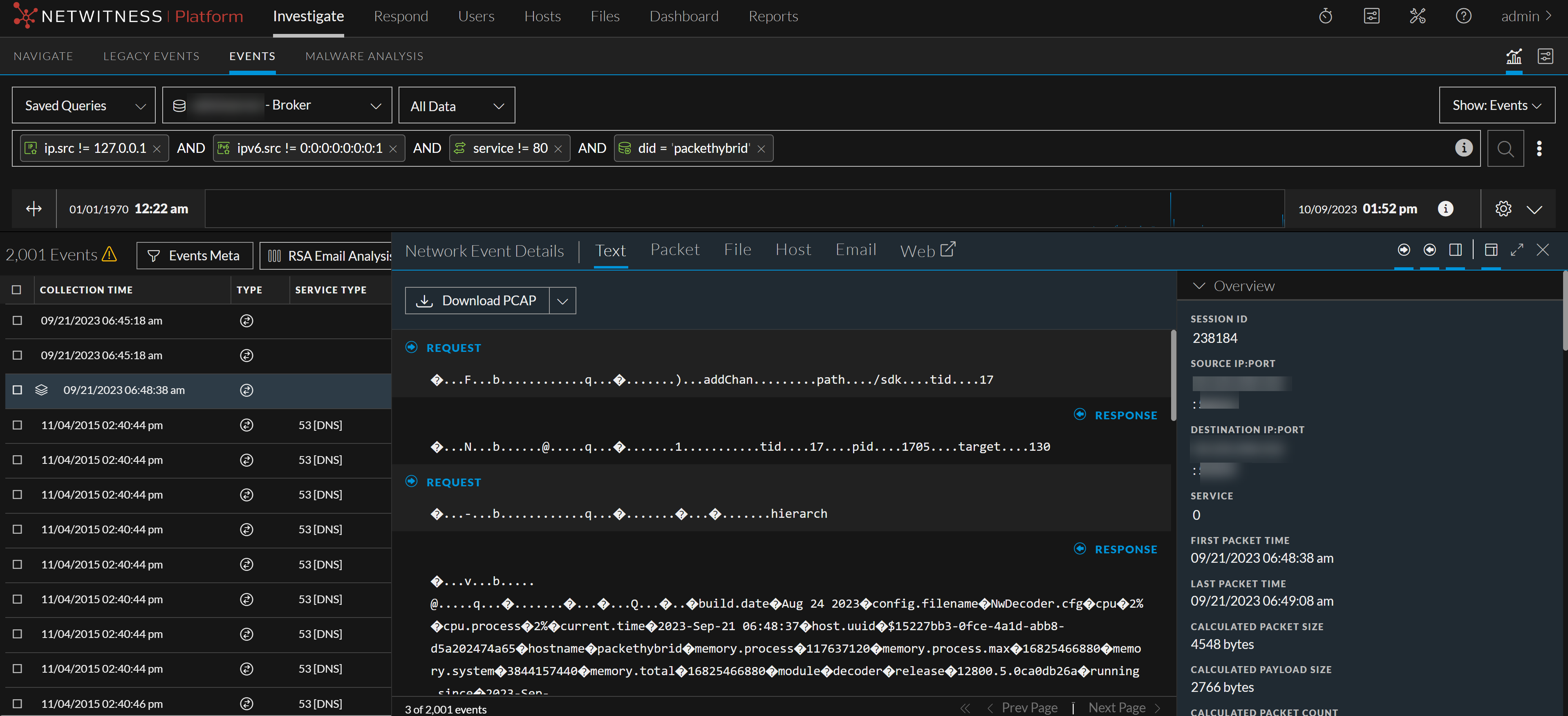 Examine Event Details in the Events View