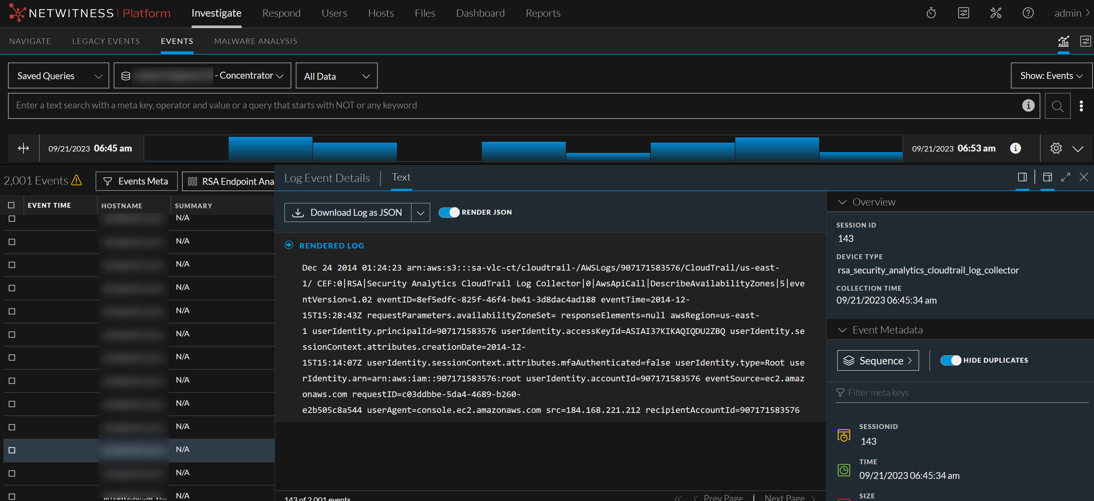 Examine Event Details in the Events View