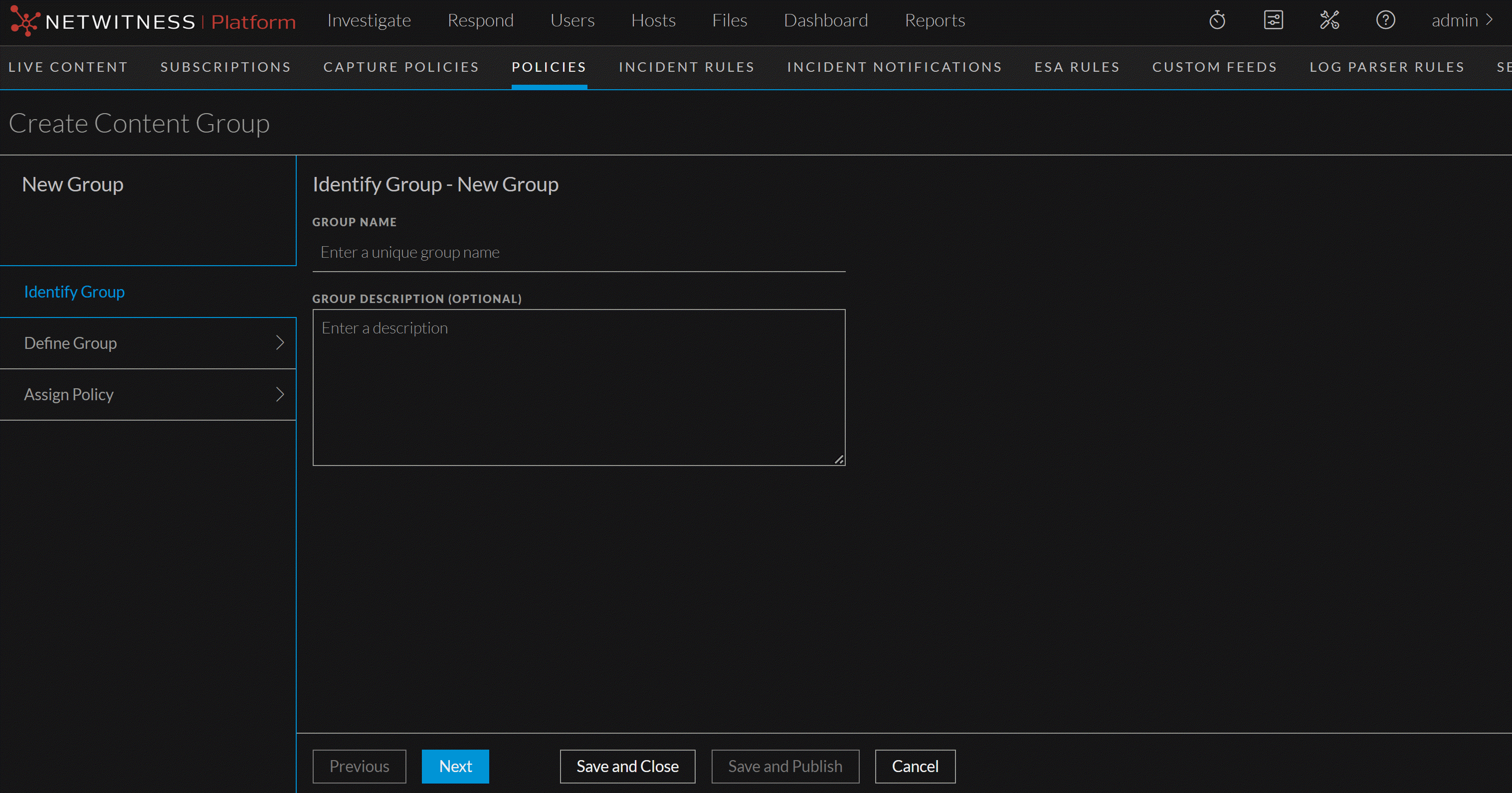 Groups Tab