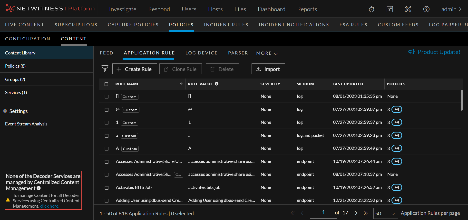 Default Service Decoder Enable or Disable CCM for All or Individual Decoder Services