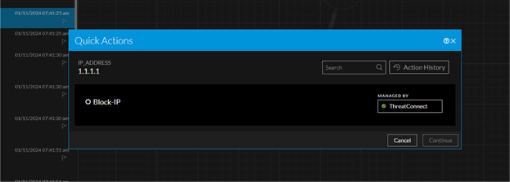 Quick Actions Option