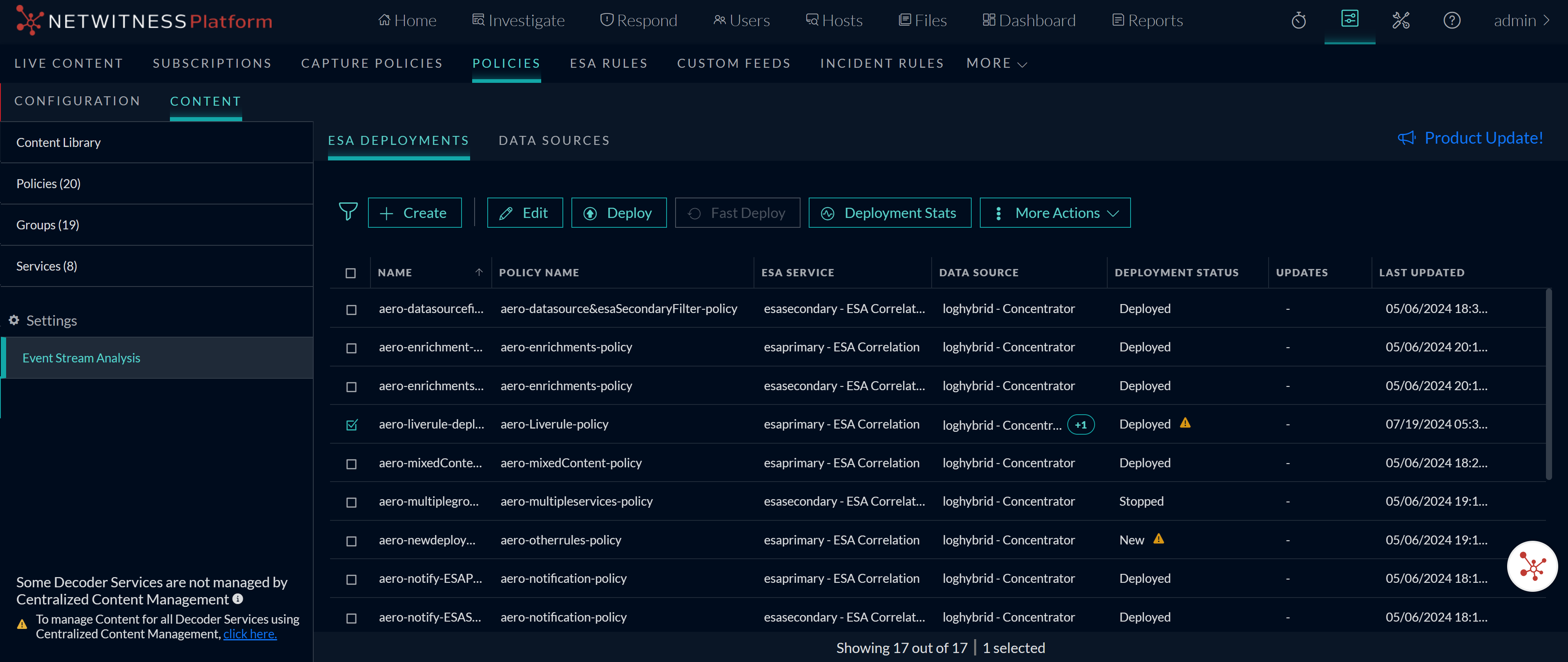 Netwitness Esa Upgrade Preparation Tasks for 12.5.1.0