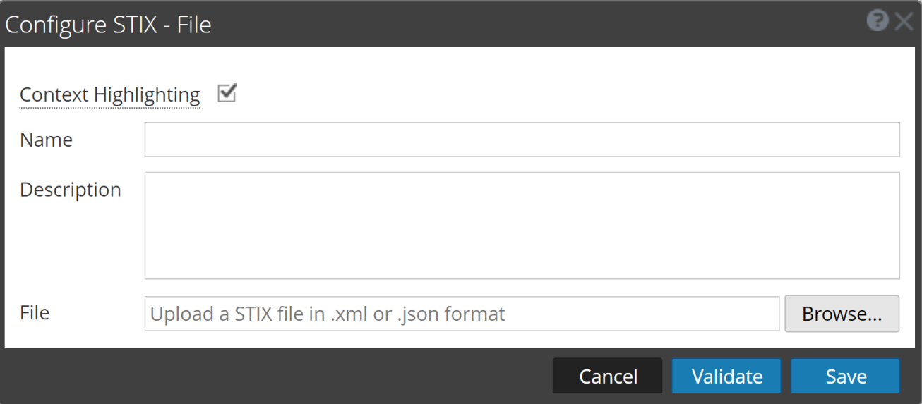 Stix File Format Example Configure STIX as a Data Source