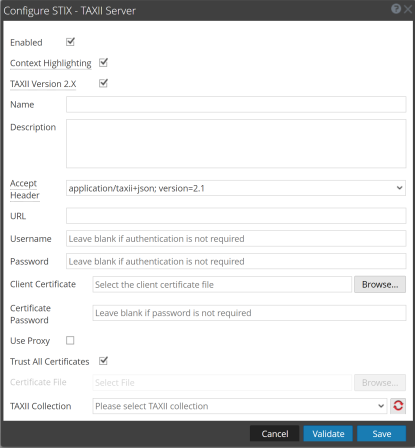 Configure STIX as a Data Source