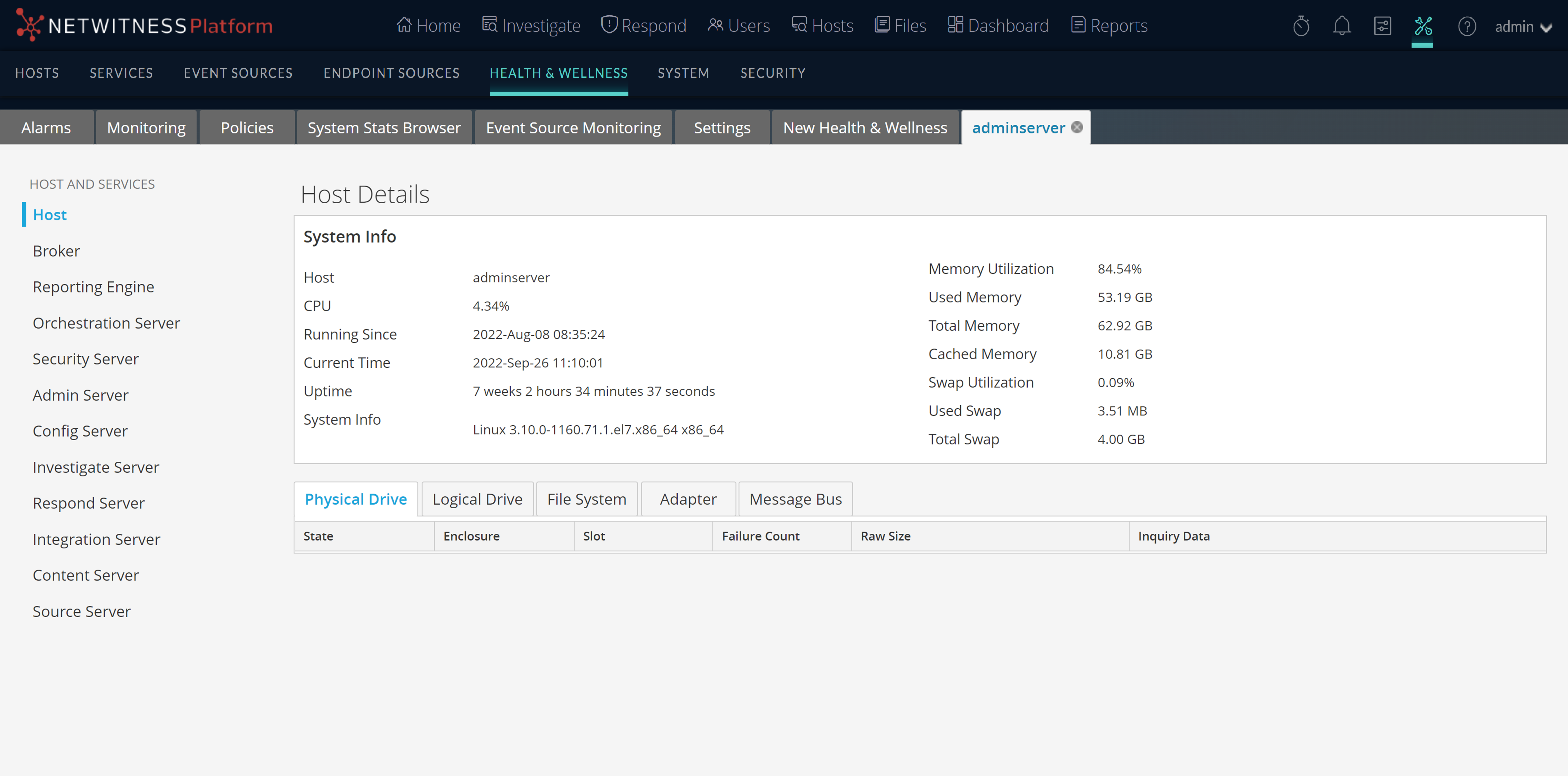 Monitor Host Details